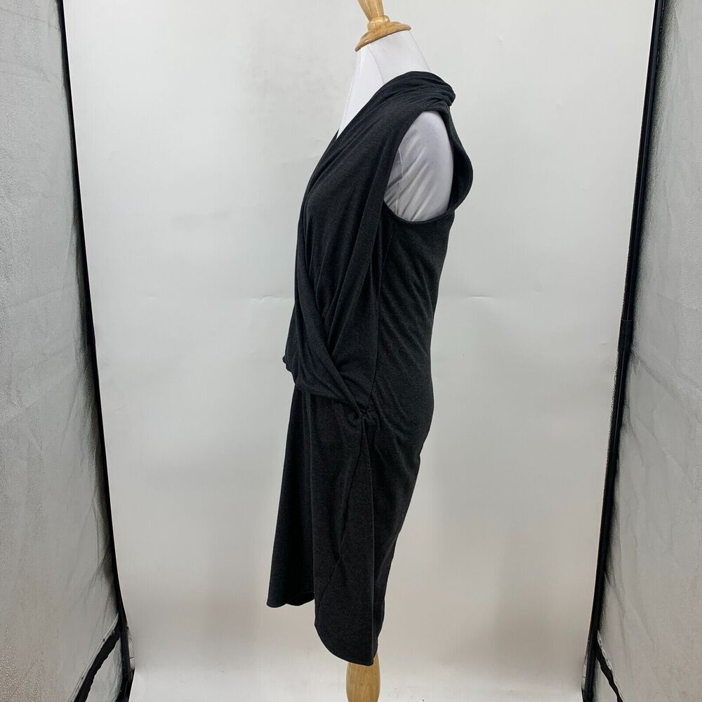 Athleta Draped Duet Faux Wrap Dress Womens S Small Gray Soft Stretch Sleeveless - Picture 6 of 12